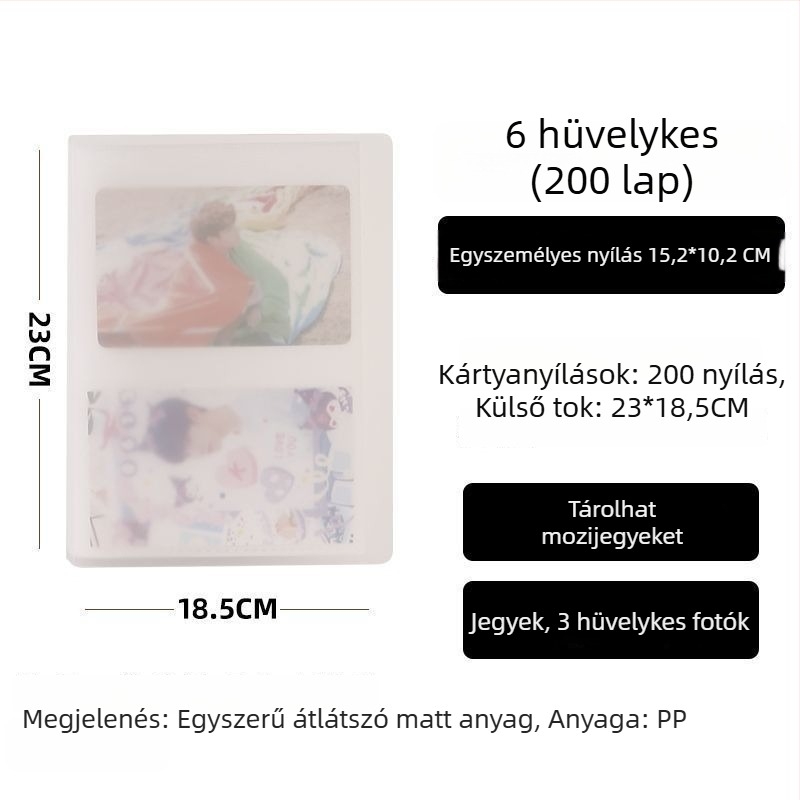Instax-stílusú fotóalbum, 3 hüvelyk, 4×4 és 9×9 rács, alfabetizációs kártyák, képeslapok, fényképek tároló albuma