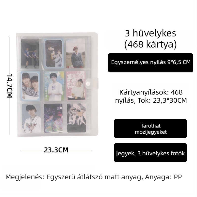 Instax-stílusú fotóalbum, 3 hüvelyk, 4×4 és 9×9 rács, alfabetizációs kártyák, képeslapok, fényképek tároló albuma
