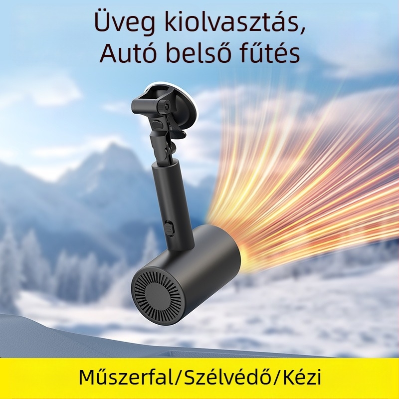Kompakt autóhő 12V-24V – fűtés, jégmentesítés és páramentesítés – gyors felmelegedés télen