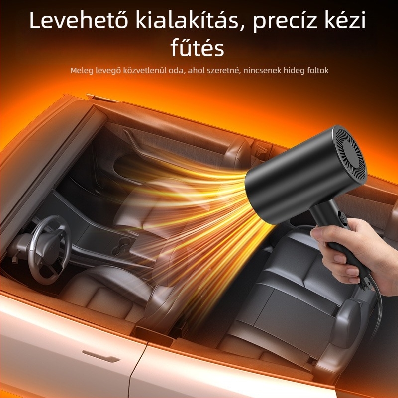 Kompakt autóhő 12V-24V – fűtés, jégmentesítés és páramentesítés – gyors felmelegedés télen