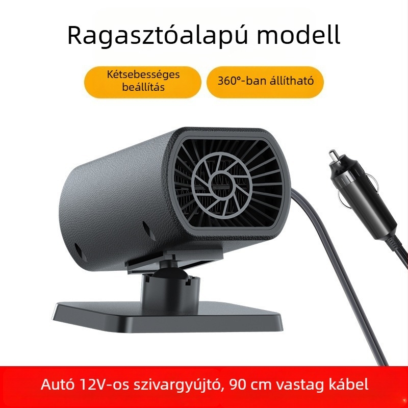 Kompakt autóhő 12V-24V – fűtés, jégmentesítés és páramentesítés – gyors felmelegedés télen