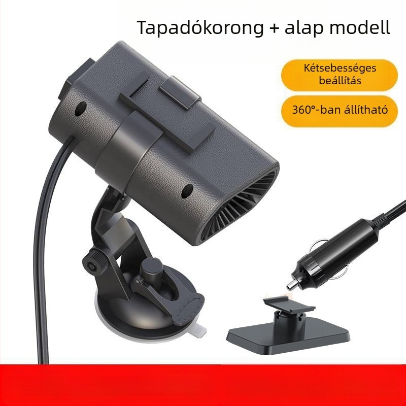 Kompakt autóhő 12V-24V – fűtés, jégmentesítés és páramentesítés – gyors felmelegedés télen