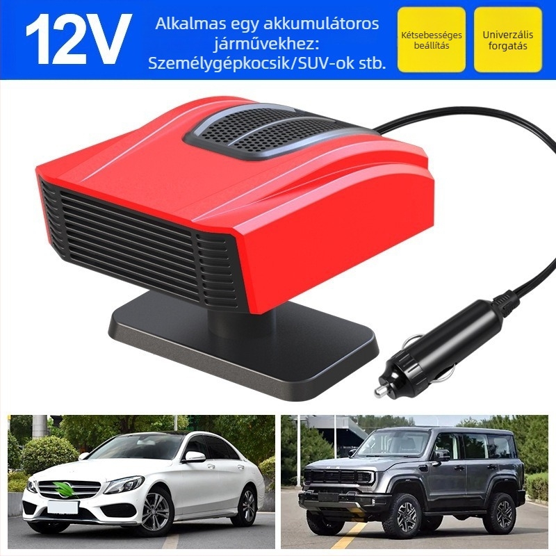 Kompakt autóhő 12V-24V – fűtés, jégmentesítés és páramentesítés – gyors felmelegedés télen