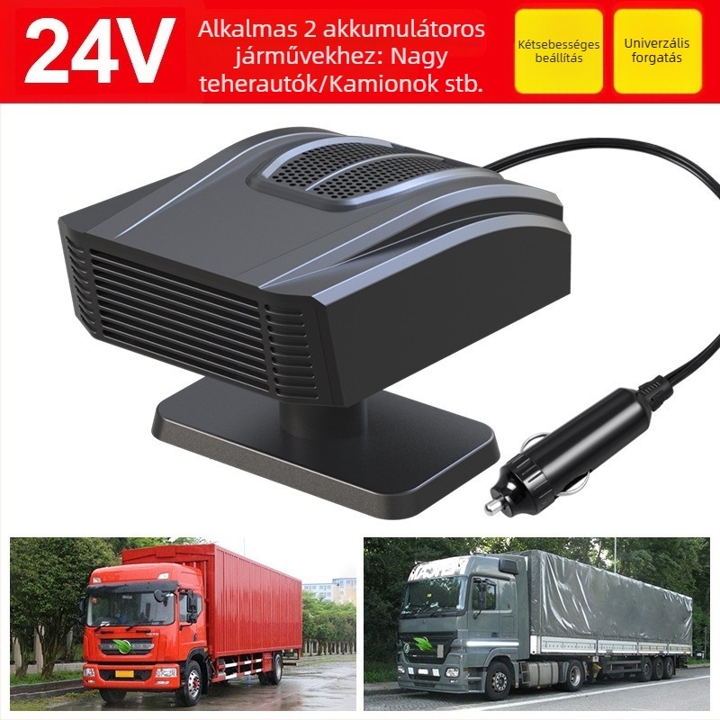 Kompakt autóhő 12V-24V – fűtés, jégmentesítés és páramentesítés – gyors felmelegedés télen