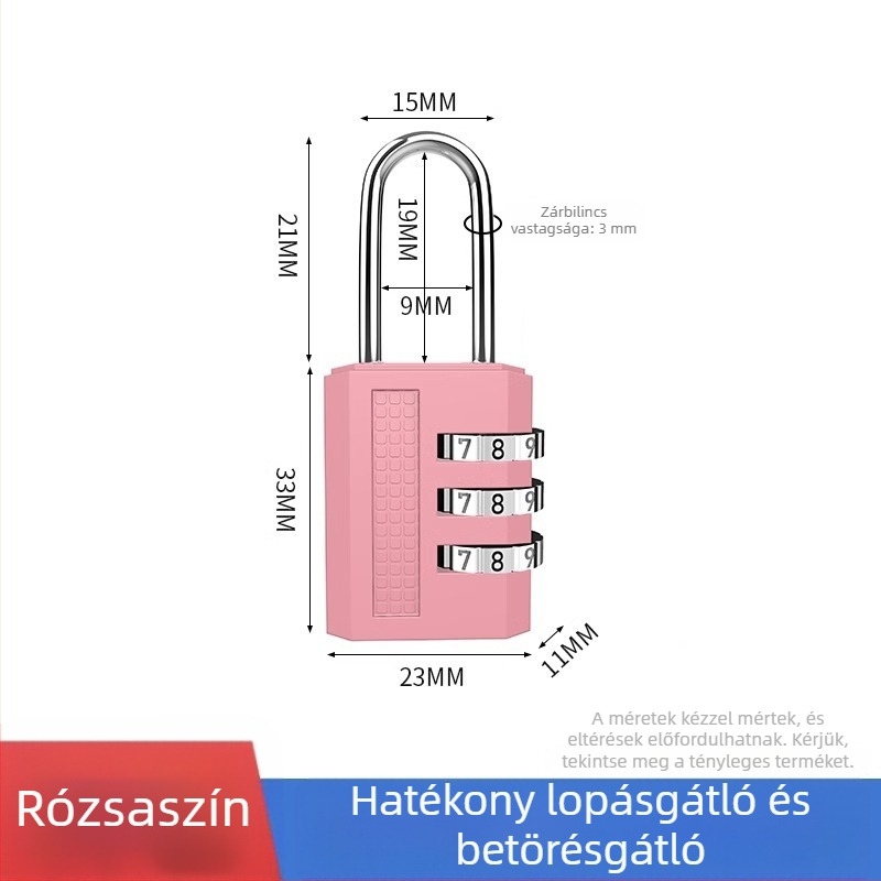 Kis fém kombinációs lakat poggyászhoz és szekrényekhez