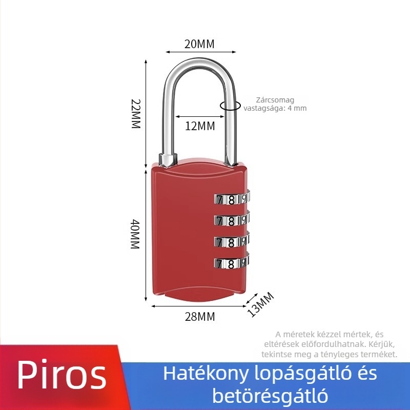 Kis fém kombinációs lakat poggyászhoz és szekrényekhez