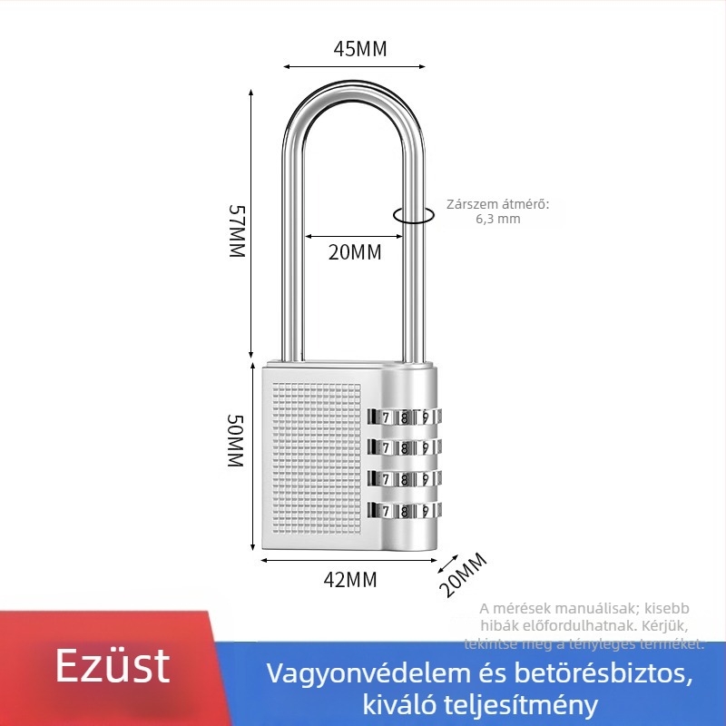 Kis fém kombinációs lakat poggyászhoz és szekrényekhez