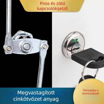 Fájlkabinetzár fém ajtóhoz, kijelzővel, fenti–lenti összekapcsoló rúd mechanizmussal; alkalmas személyzeti szekrények és archívumok számára; zárhenger.