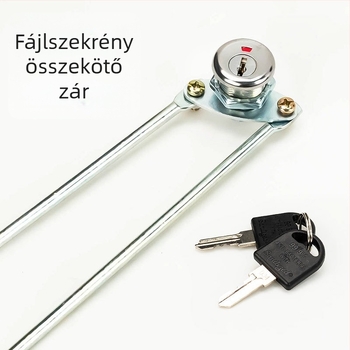 Fájlkabinetzár fém ajtóhoz, kijelzővel, fenti–lenti összekapcsoló rúd mechanizmussal; alkalmas személyzeti szekrények és archívumok számára; zárhenger.