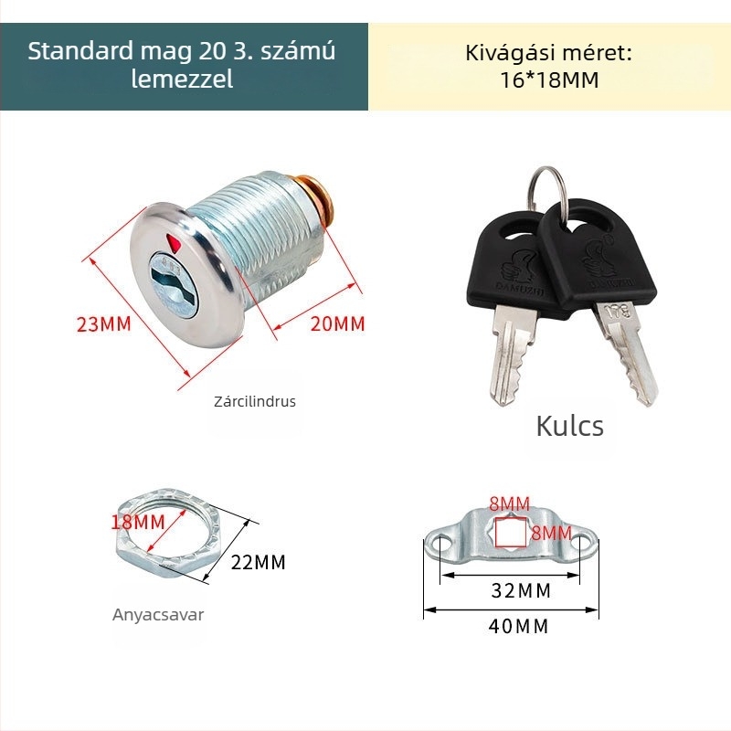 Fájlkabinetzár fém ajtóhoz, kijelzővel, fenti–lenti összekapcsoló rúd mechanizmussal; alkalmas személyzeti szekrények és archívumok számára; zárhenger.