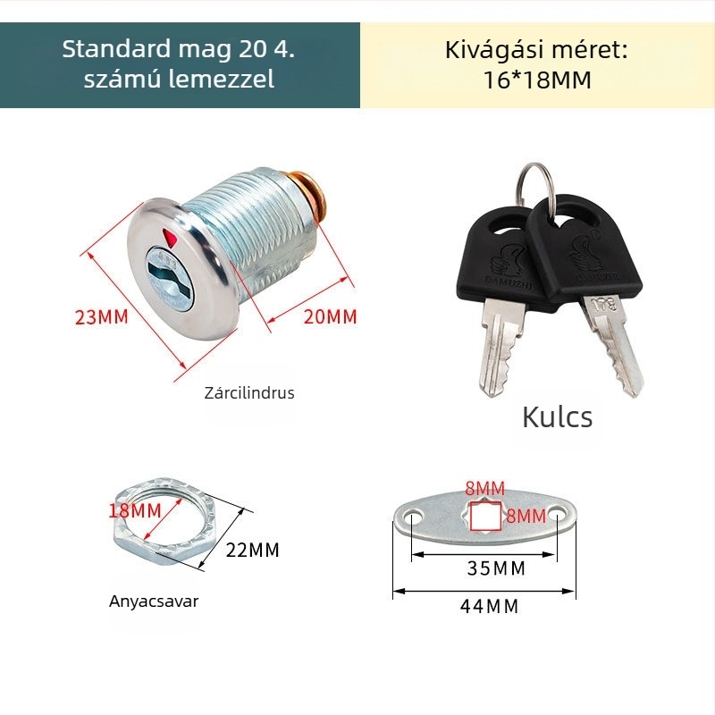 Fájlkabinetzár fém ajtóhoz, kijelzővel, fenti–lenti összekapcsoló rúd mechanizmussal; alkalmas személyzeti szekrények és archívumok számára; zárhenger.