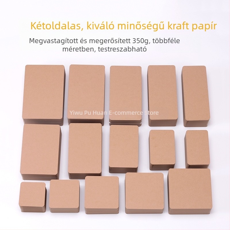 DIY Kraft papír készlet: kis kártyák, postai képeslapok és szókártyák 350 g vastag kartonon