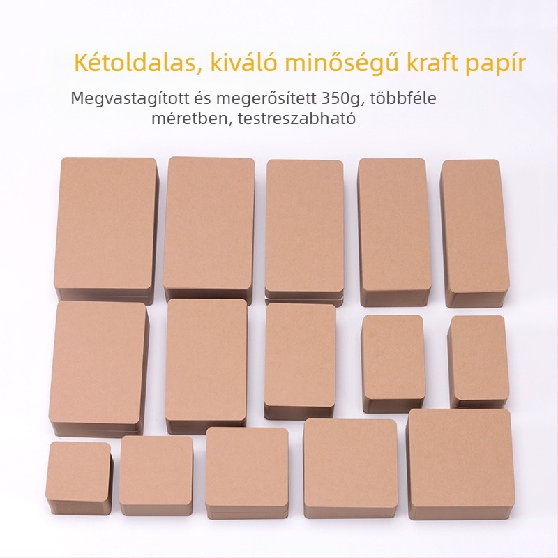 DIY Kraft papír készlet: kis kártyák, postai képeslapok és szókártyák 350 g vastag kartonon