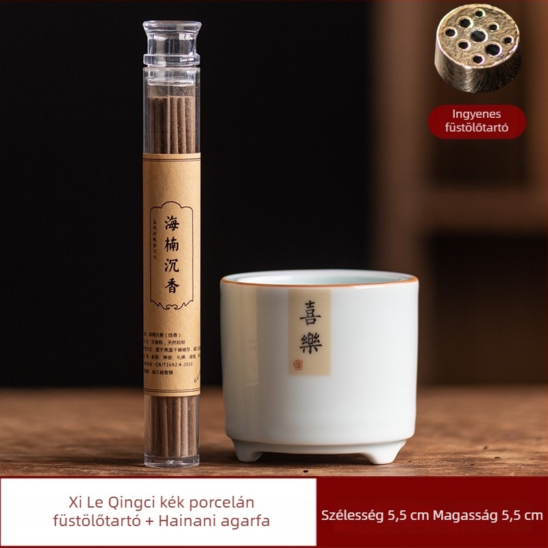 Kerámiából készült füstölő tartó Zen-stílusban, kézzel festett motívumokkal, teaceremóniára és aromaterápiára