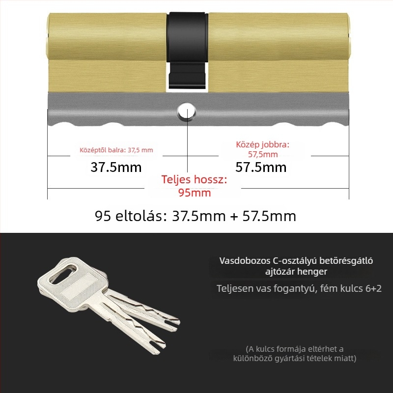 Teljesen réz zárbetét biztonsági ajtókhoz, lopás elleni védelem