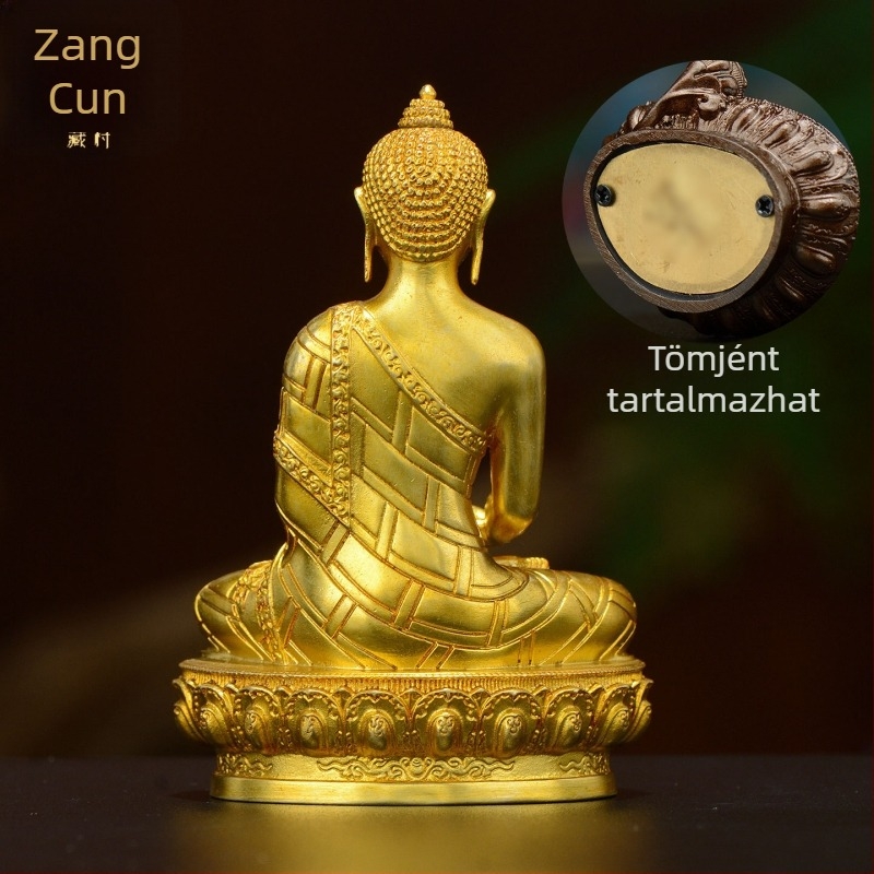 Teljes aranyozott réz figurák Padmasambhava, Bhaisajyaguru, Zöld Tara, Manjushri, Shakyamuni Buddha, Amitábha és a sárga Dzambhala személyes használatra