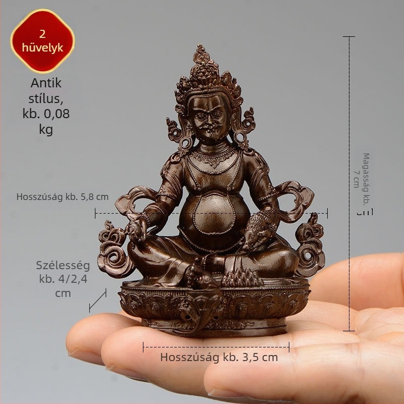Teljes aranyozott réz figurák Padmasambhava, Bhaisajyaguru, Zöld Tara, Manjushri, Shakyamuni Buddha, Amitábha és a sárga Dzambhala személyes használatra