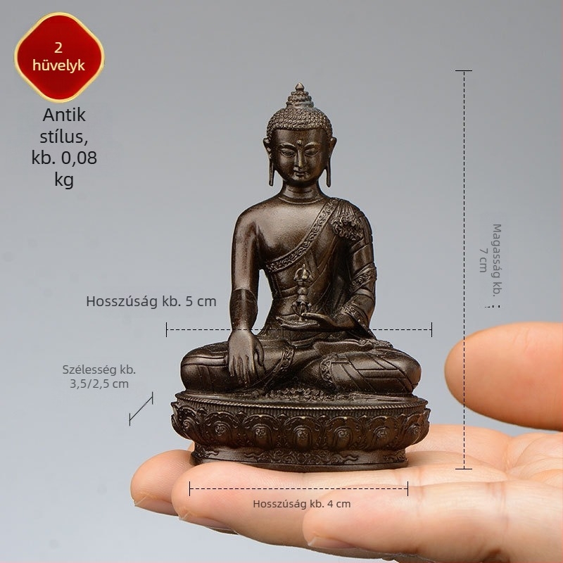Teljes aranyozott réz figurák Padmasambhava, Bhaisajyaguru, Zöld Tara, Manjushri, Shakyamuni Buddha, Amitábha és a sárga Dzambhala személyes használatra