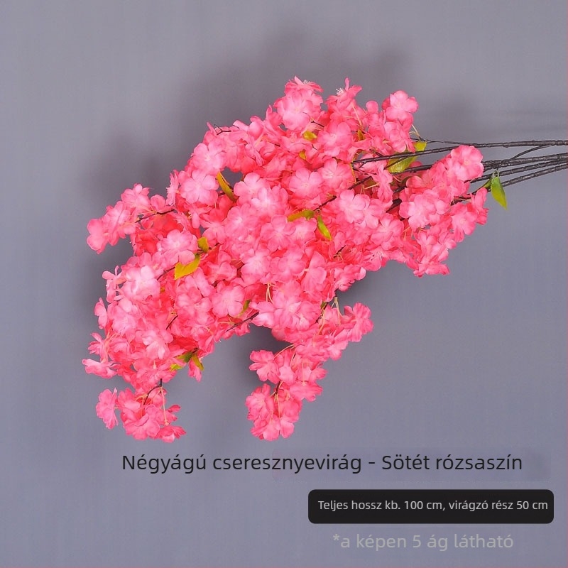 Mesterséges cseresznyefa és őszibarack virágai — selyem virágok tájépítéshez, esküvői boltív díszítéshez és otthoni dekorációhoz
