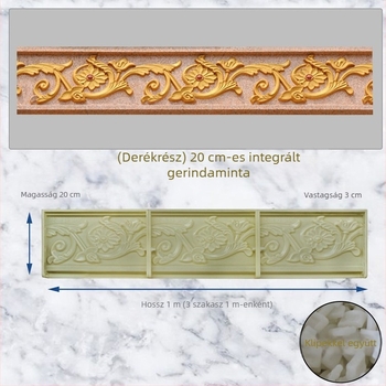 Cement alkatrészek gyártásához készült formák, ereszprofilok, római oszlopok, villa ereszcsatornájának csapadékvonal formái, külső falak dekorációja