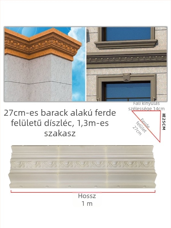Cement alkatrészek gyártásához készült formák, ereszprofilok, római oszlopok, villa ereszcsatornájának csapadékvonal formái, külső falak dekorációja