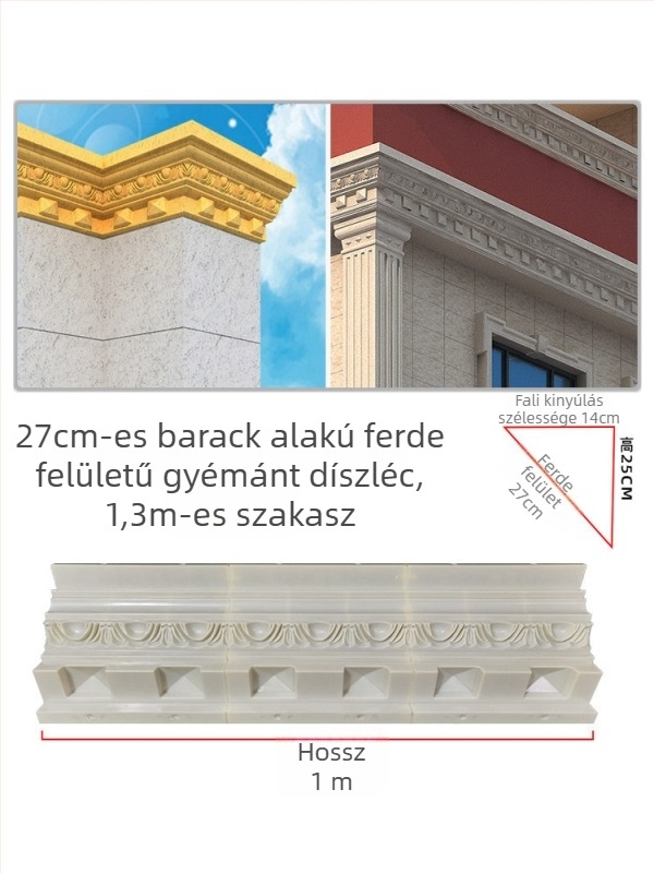 Cement alkatrészek gyártásához készült formák, ereszprofilok, római oszlopok, villa ereszcsatornájának csapadékvonal formái, külső falak dekorációja
