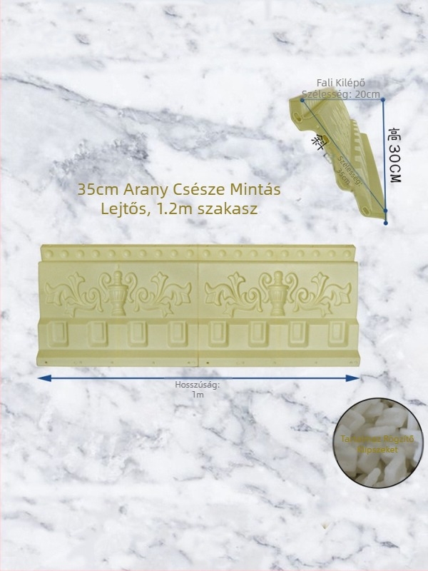 Cement alkatrészek gyártásához készült formák, ereszprofilok, római oszlopok, villa ereszcsatornájának csapadékvonal formái, külső falak dekorációja