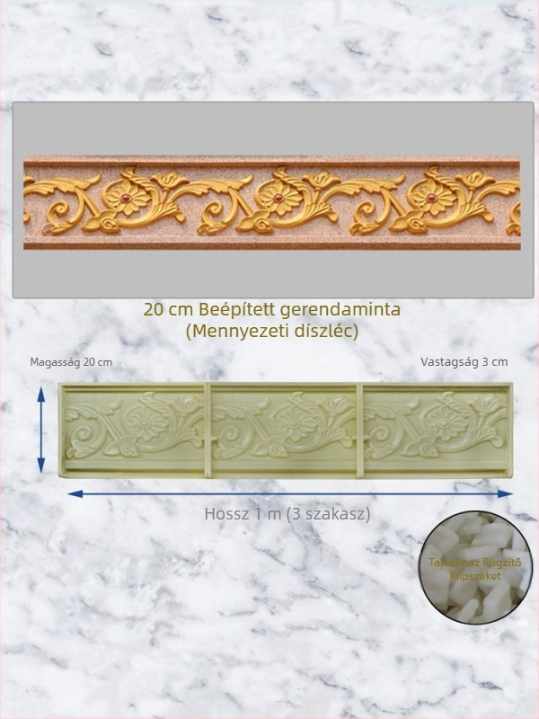 Cement alkatrészek gyártásához készült formák, ereszprofilok, római oszlopok, villa ereszcsatornájának csapadékvonal formái, külső falak dekorációja
