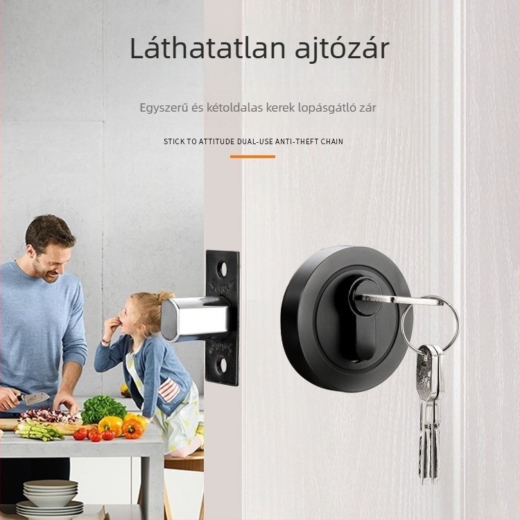 Rejtett beltéri ajtózár, rejtett zár faajtókhoz, kiegészítő átjárózár