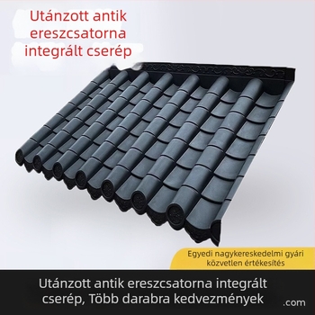 Antik stílusú gyanta tetőfedéshez – zöld műanyag csempék ódon épületek falára