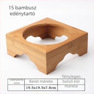 Fából készült edény- és tálállvány kő- és agyag edényekhez, koreai konyhai kiegészítő, összeszerelés nélkül