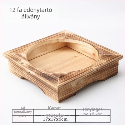 Fából készült edény- és tálállvány kő- és agyag edényekhez, koreai konyhai kiegészítő, összeszerelés nélkül
