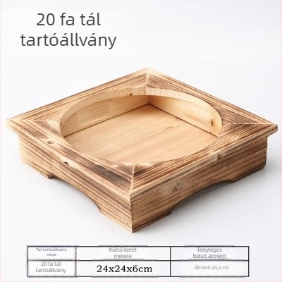 Fából készült edény- és tálállvány kő- és agyag edényekhez, koreai konyhai kiegészítő, összeszerelés nélkül
