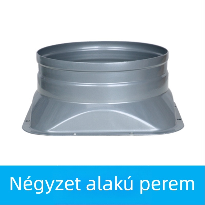 Friss levegő rendszer: galvanizált vasból készült fém flan-csatlakozó a kipufogócsőhöz, friss levegő kimenet, adapter alap négyszög-kör