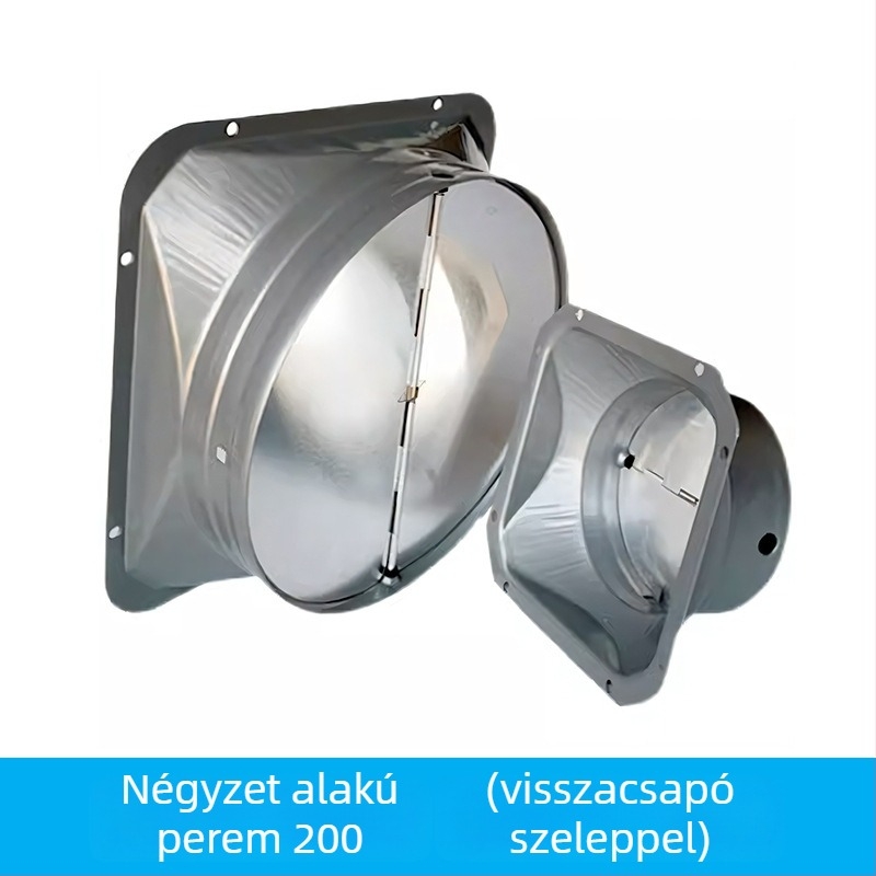 Friss levegő rendszer: galvanizált vasból készült fém flan-csatlakozó a kipufogócsőhöz, friss levegő kimenet, adapter alap négyszög-kör