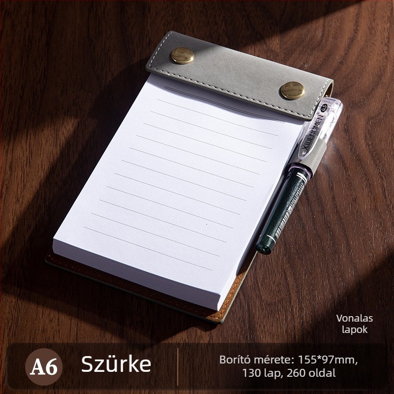 Vintage A6 hordozható, vastag jegyzetfüzet téphető klipszekkel, zsebméretű notesz logóval testreszabható