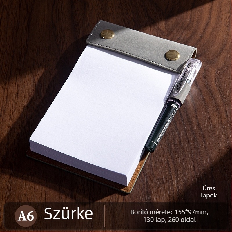Vintage A6 hordozható, vastag jegyzetfüzet téphető klipszekkel, zsebméretű notesz logóval testreszabható