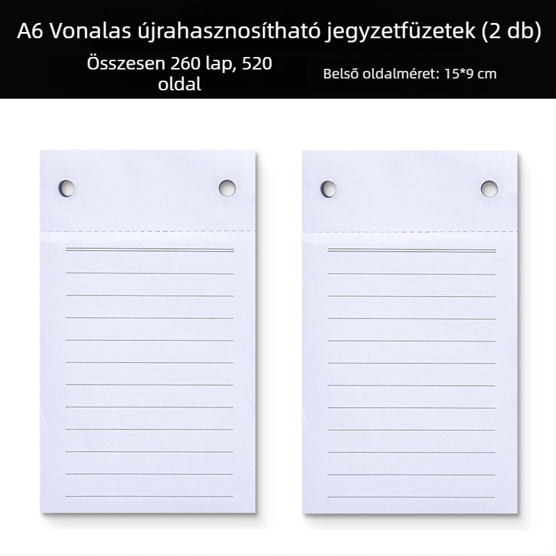 Vintage A6 hordozható, vastag jegyzetfüzet téphető klipszekkel, zsebméretű notesz logóval testreszabható