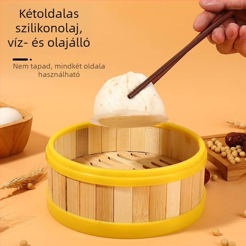 Élelmiszer-minőségű szilikon sütőpapír gőzöléshez, zsemle és sütemények számára, tapadásmentes