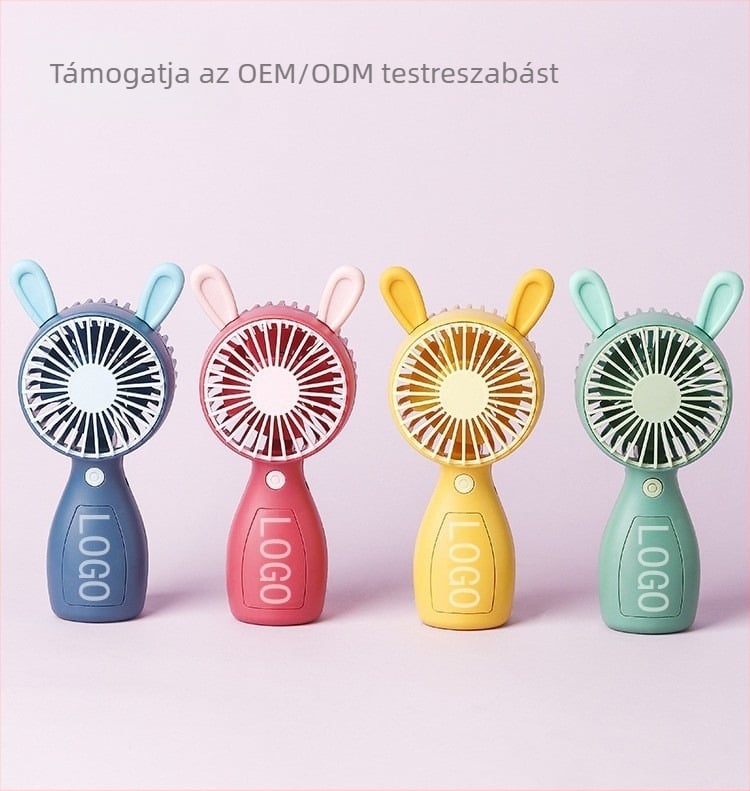 Mini USB-s újratölthető kézi ventilátor beépített akkumulátorral, 4 lapáttal, halk és kompakt