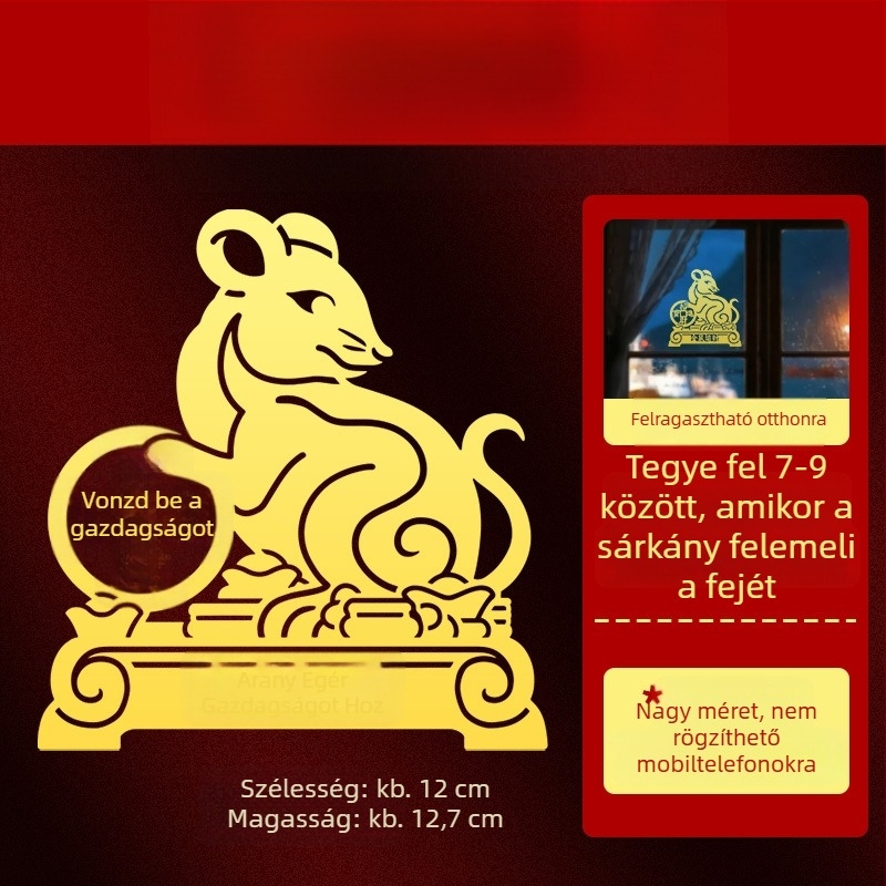 Fém Zodiákus matricák — 12 állatjel motívumokkal: sárkány, ökör, disznó, kígyó a telefon díszítéséhez