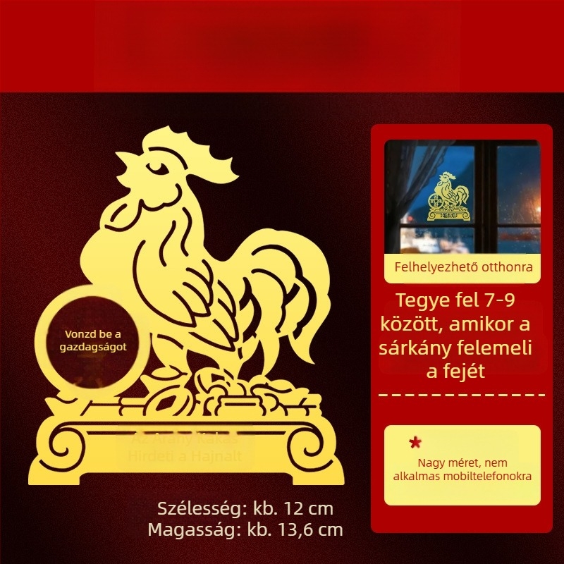 Fém Zodiákus matricák — 12 állatjel motívumokkal: sárkány, ökör, disznó, kígyó a telefon díszítéséhez