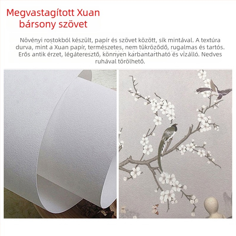 Orange Art Mural – Song's Aesthetic falburkolat, klasszikus zen hangulatú teázoba, dekoratív murál
