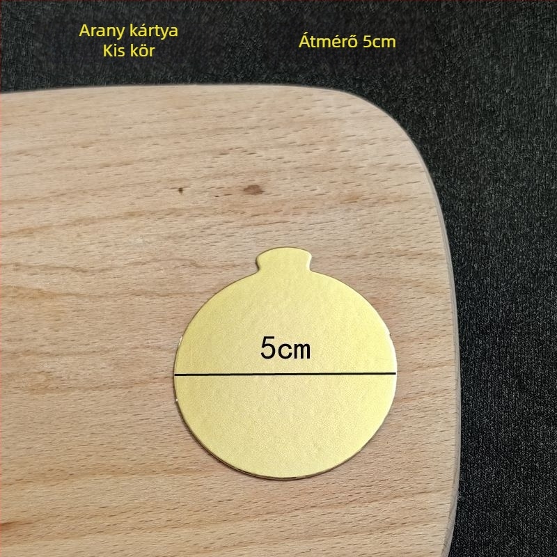 Sűrű arany mousse alapú papírtálca sütőpapírral, kis süteményekhez és desszertekhez, kerek és négyszögletes formák, 5 cm, 4 darabos készlet