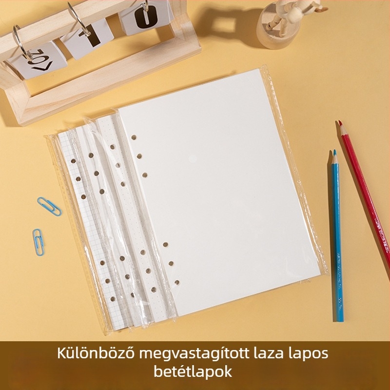 Morning 100 g belső oldalak cserélő lapok A7 jegyzetfüzethez, 6 lyukas, vízszintes vonalas, pontmátrixos üres rács oldalakkal; kompatibil 9, 20 és 24 lyukú kivitel.