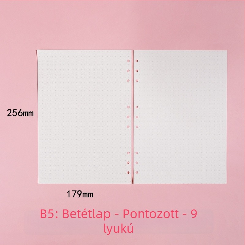 Morning 100 g belső oldalak cserélő lapok A7 jegyzetfüzethez, 6 lyukas, vízszintes vonalas, pontmátrixos üres rács oldalakkal; kompatibil 9, 20 és 24 lyukú kivitel.