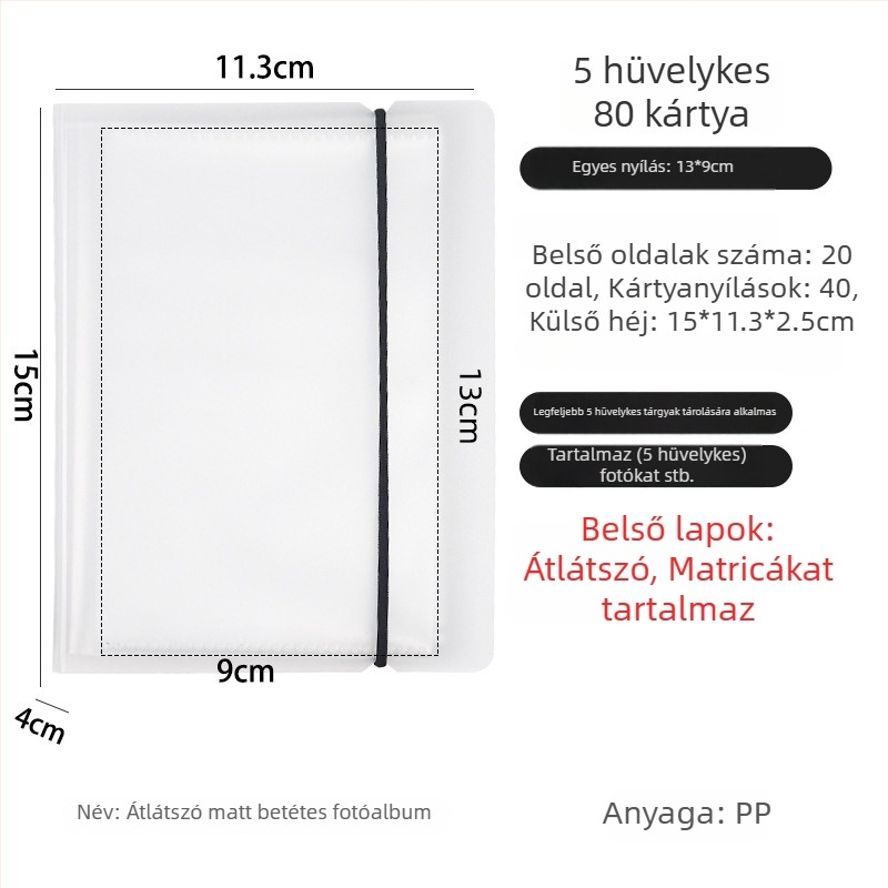 3 hüvelykes fotóalbum tárolórekeszekkel Polaroid-stílusú fényképekhez, fényképgyűjtemény, kis kártyák és postai képek számára, több méretű tárolóalbum.