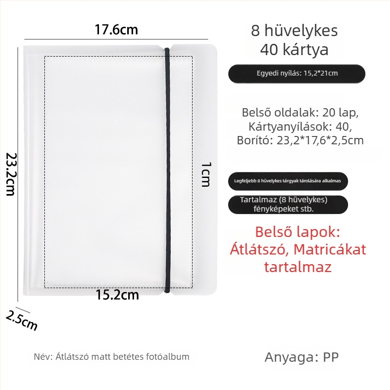 3 hüvelykes fotóalbum tárolórekeszekkel Polaroid-stílusú fényképekhez, fényképgyűjtemény, kis kártyák és postai képek számára, több méretű tárolóalbum.