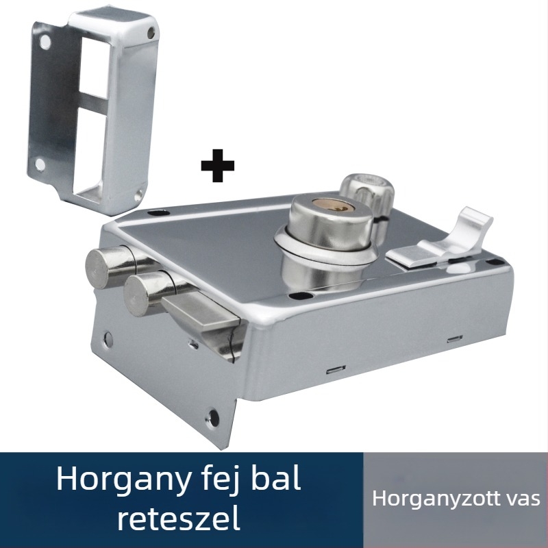 Régi stílusú betörés elleni ajtózár külső ajtóra, acélból, teljes készlet