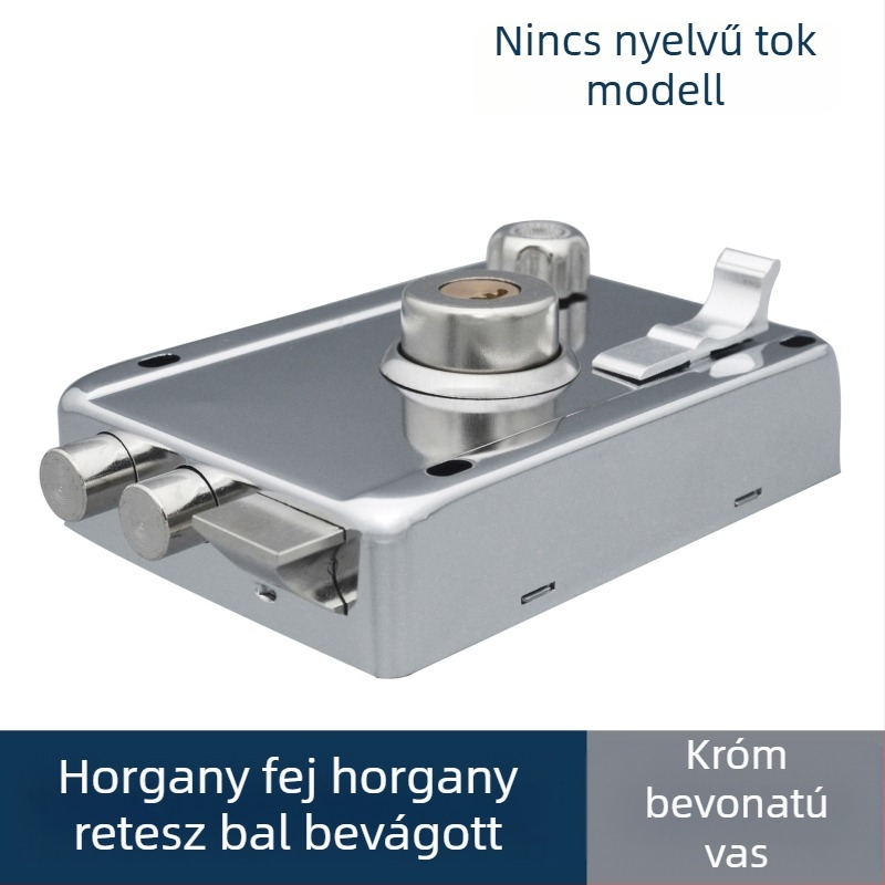 Régi stílusú betörés elleni ajtózár külső ajtóra, acélból, teljes készlet